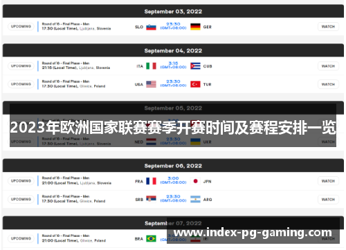 2023年欧洲国家联赛赛季开赛时间及赛程安排一览 2023年欧洲国家联赛赛季开赛时间及赛程安排一览